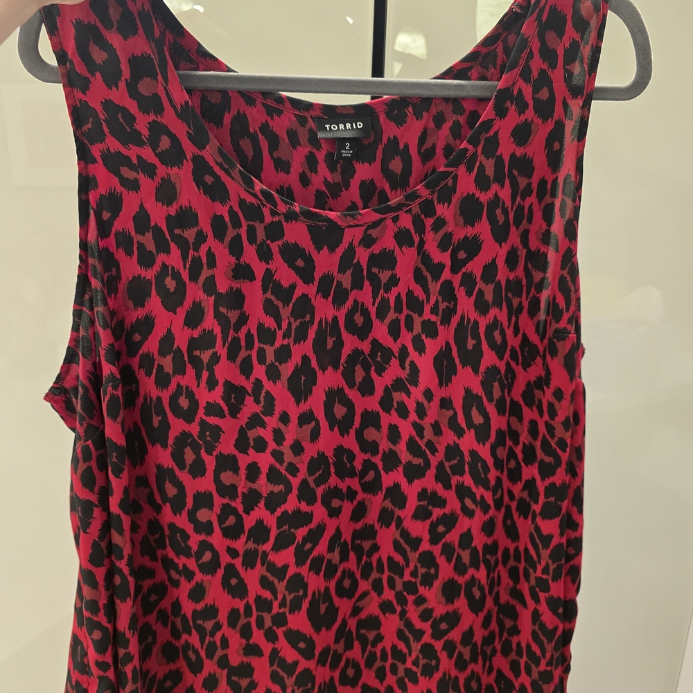 Torrid Red and Black Leopard Tank Top